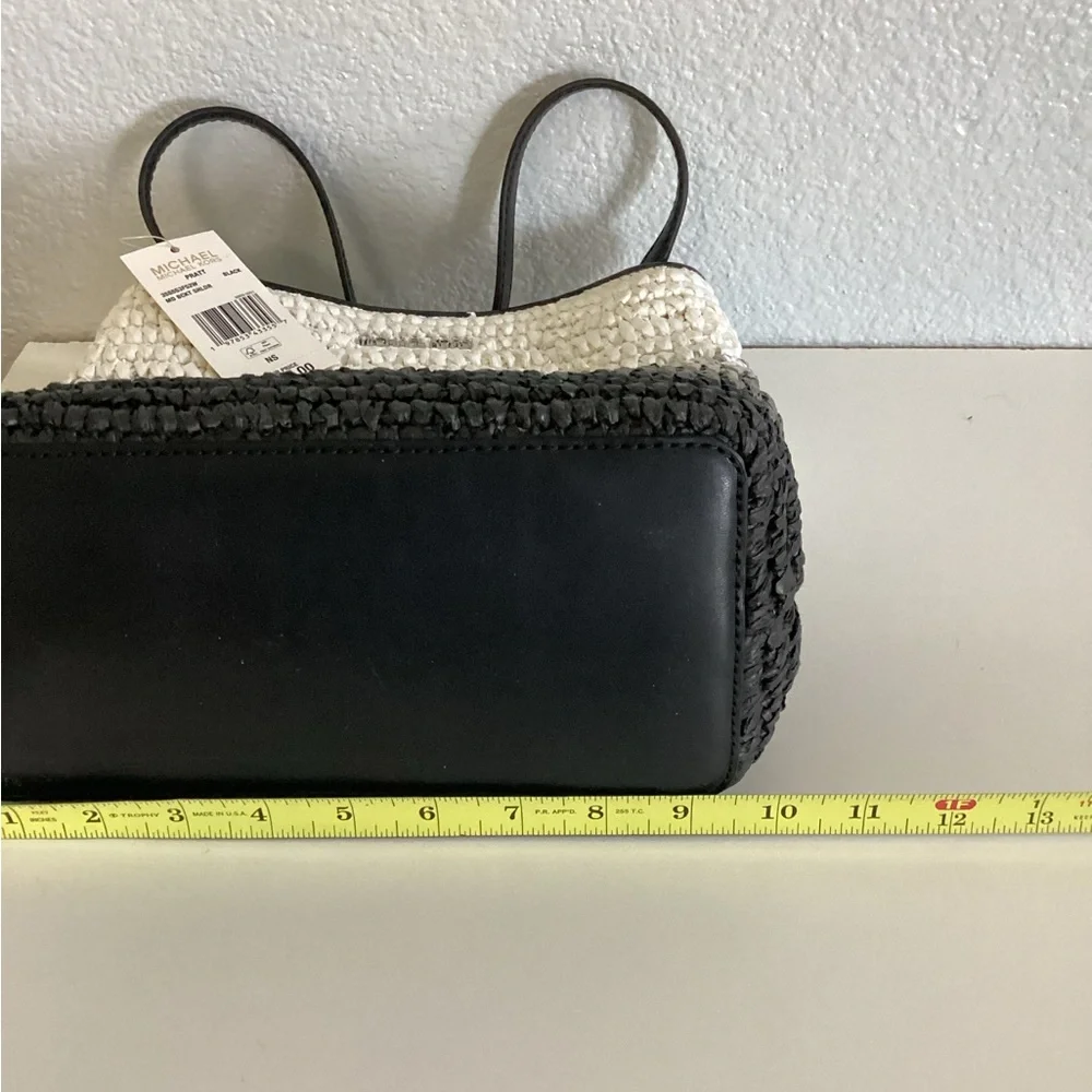 Michael Kors Ombre White to Black Woven Shoulder Bag